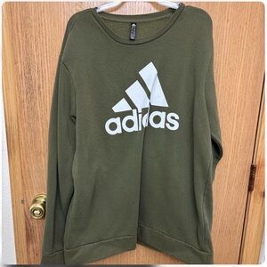 adidas Olive Crewneck Sweatshirt with Black Tag